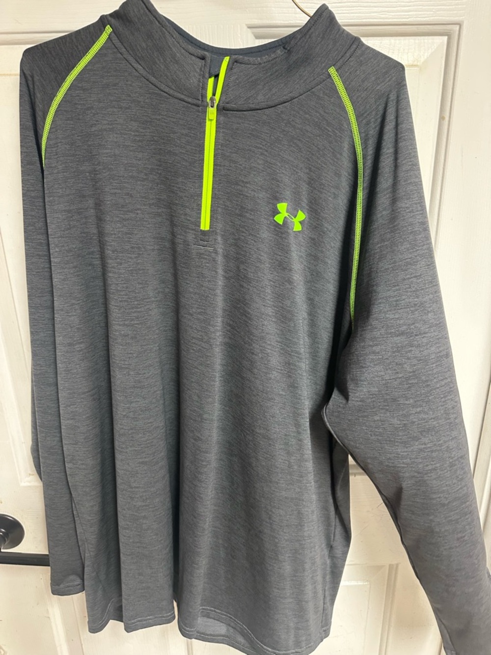 Under Armour Dark Gray Quarter-Zip Pullover with Neon Green Trim